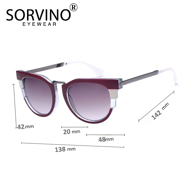 Женские солнцезащитные очки в стиле ретро SORVINO брендовые дизайнерские кошачий