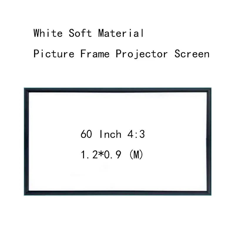 

Thinyou Projection Screens 60inch 4:3 Picture frame HD projector screen White Soft Material Ultra narrow 1CM frame Borde