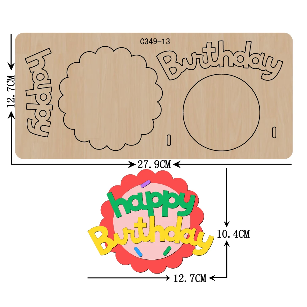 Новый счастливый день рождения карты DIY деревянные штампы скрапбукинга C 349 13
