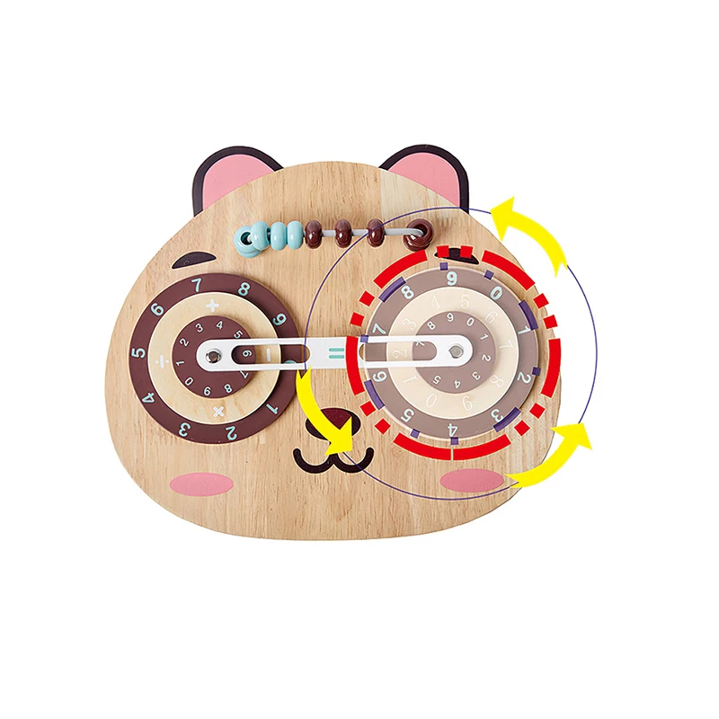 

Educational Toy Kids Math Learning Toy Arithmetic Dailing Game Wooden Calculation Game Math Toy with Instruction Cards Abacus