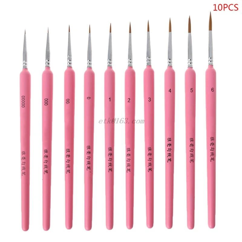 10 шт./компл. ручка крючок из волчьей шерсти тонкая кисть для рисования набор