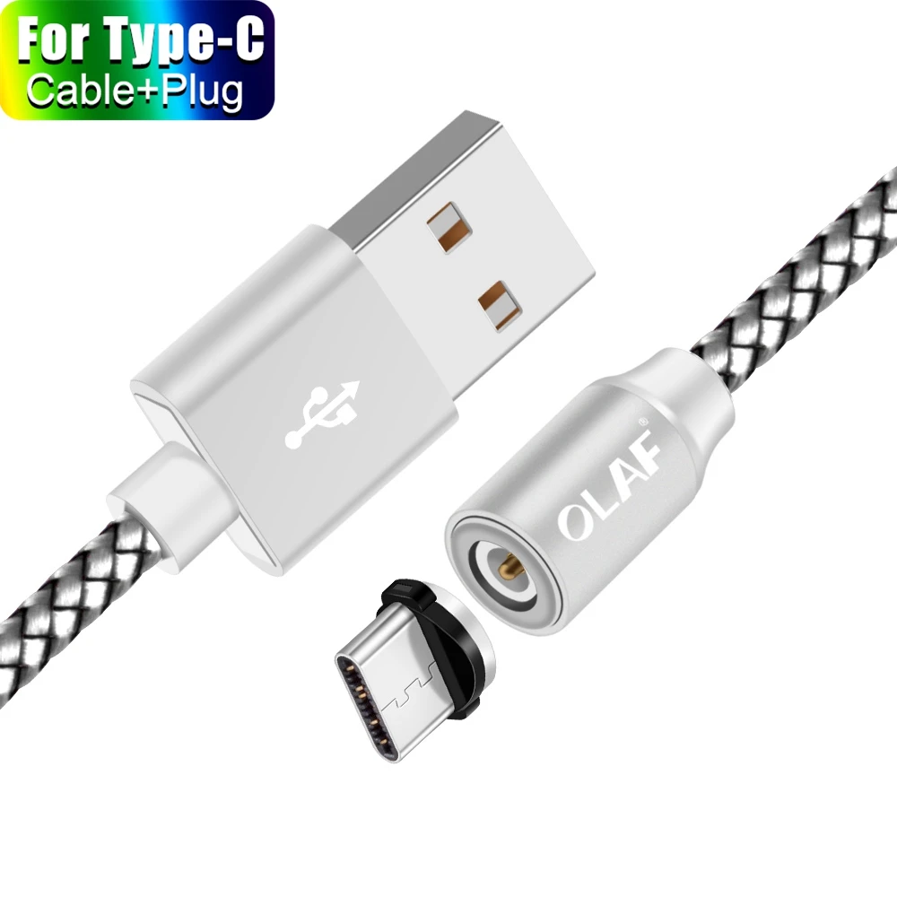 Gold Type C Cable Магнитный кабель Олаф для iPhone XS Max XR, магнитное зарядное устройство, быстрая зарядка, кабель Micro usb type C, магнитное зарядное устройство, зарядный провод usb - Color: Gold Type C Cable