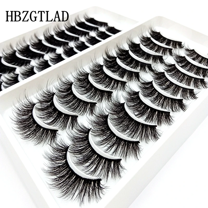 HBZGTLAD 5/20 пар 3D 100% накладные ресницы из норки натуральные/толстые длинные Wispy