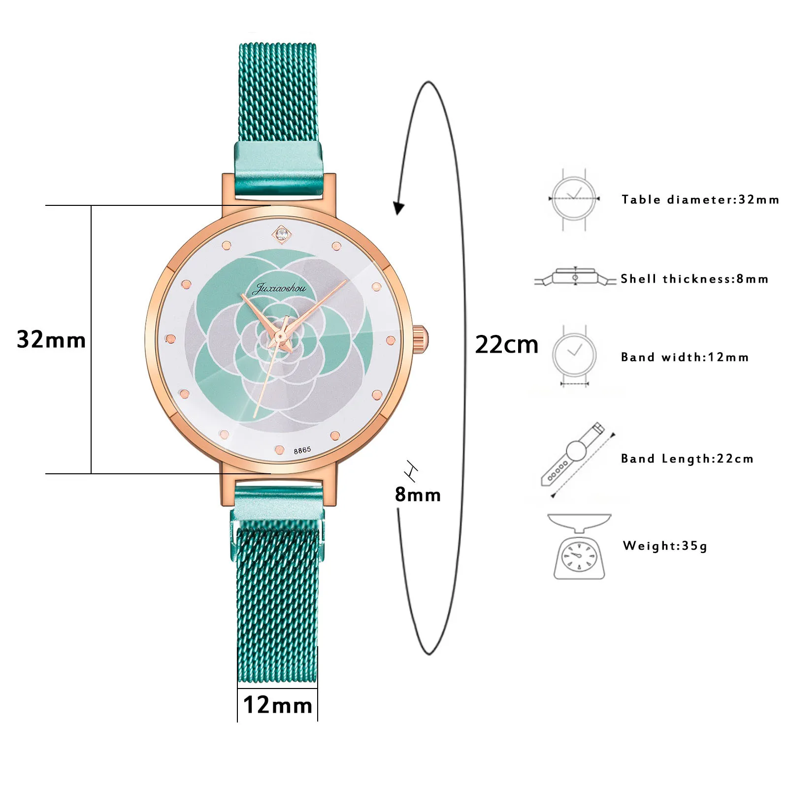 

Ladies Casual Fashion Quartz Watch Stainless Steel Mesh Strap Alloy Case Watch for Women Delicate Decoration Wrist Clock Reloj