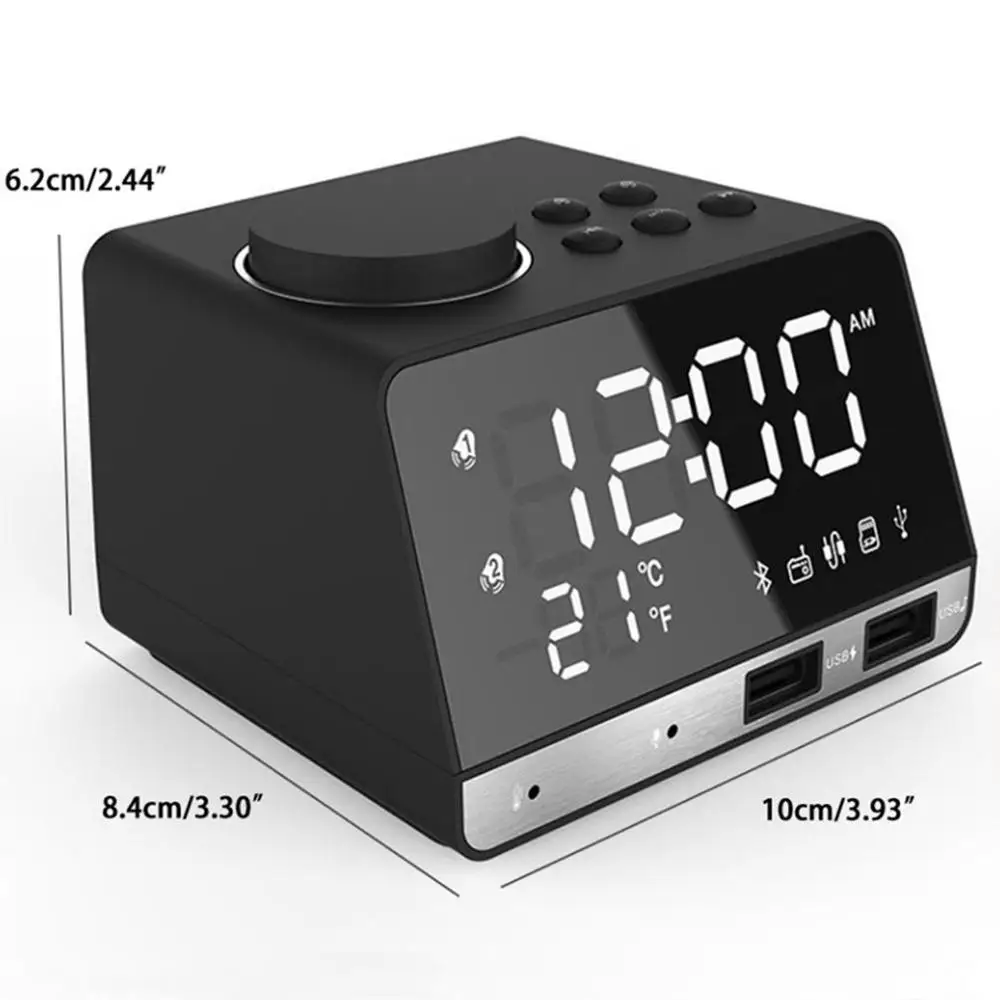

K11 Alarm Clock Speaker Mobile Phone Charging Led Makeup Mirror Smart Radio Alarm Clock Mini Speaker