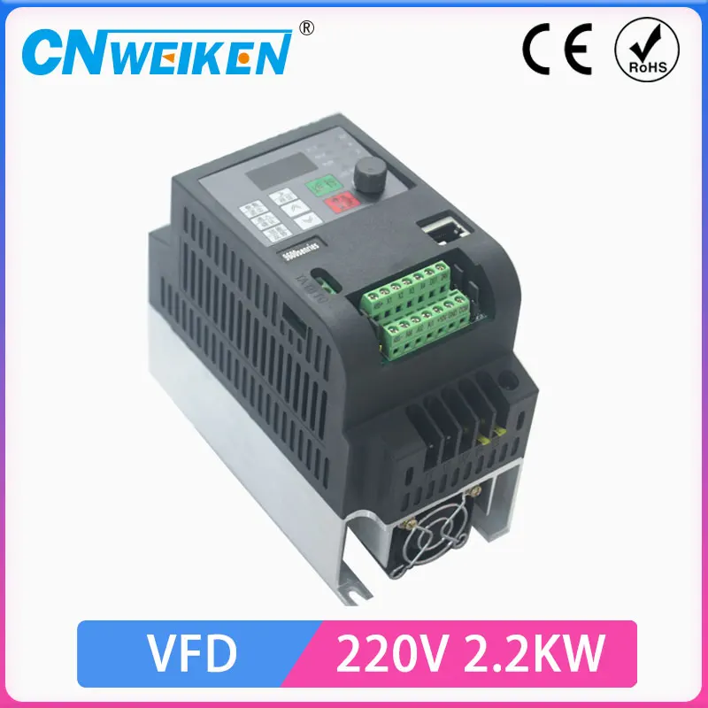 

2.2KW 220V VFD инвертор 1.5KW 3KW 4KW 5.5KW 7.5KW преобразователь частоты 1P вход 3p выход 220В для ЧПУ шпинделя двигателя