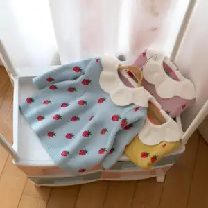 Новый теплый вязаный свитер для новорожденных девочек осенне-зимнее платье, одежда топы для малышей, рубашки для девочек, шерстяные рождественские платья