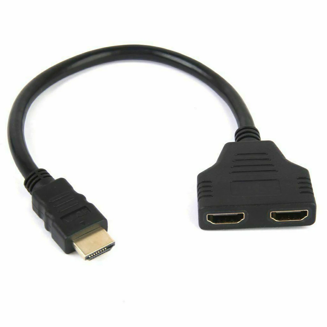

Universal 1Pcs 1080P Splitter Cable Adapter Converter Suitable For HDTV 1 Input 2 Output Female Cable Adapter Converter
