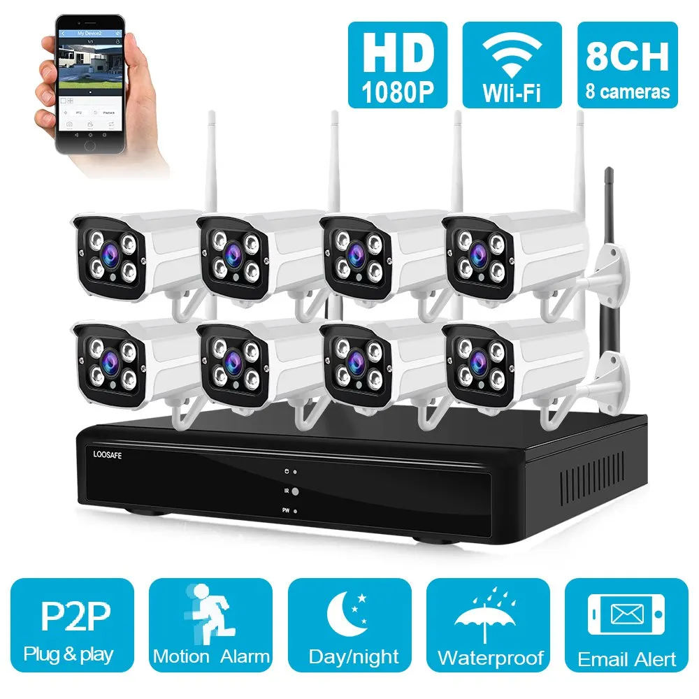 IP камера наружная 1080P 8 каналов Wi Fi 2 МП|Система наблюдения| |