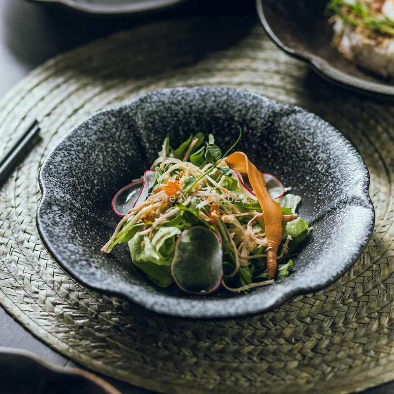 Креативная керамическая тарелка с цветком магнолии простая японская для