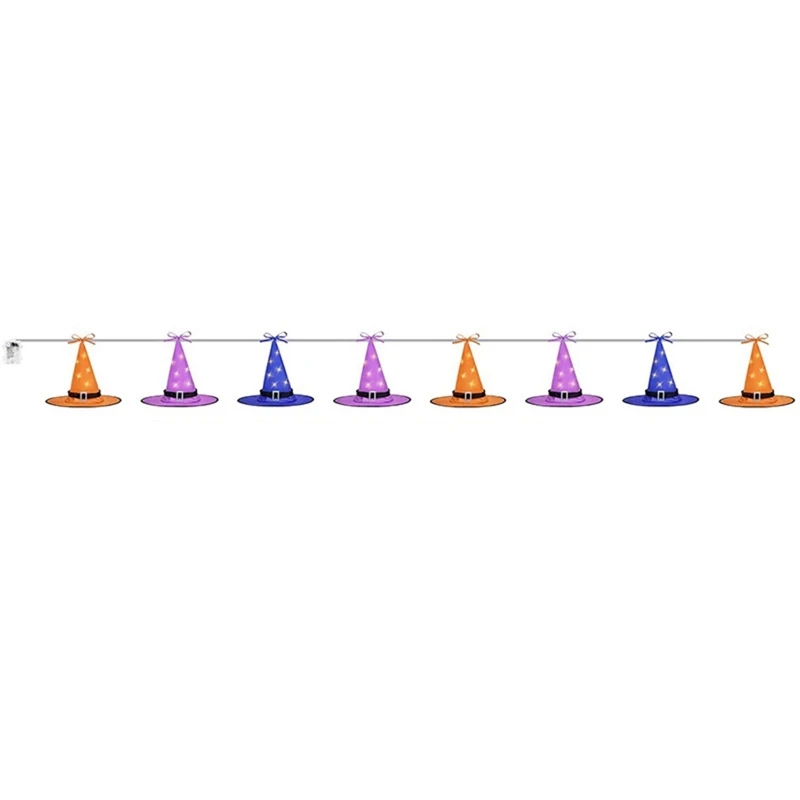 

8PCS Halloween Witch Hat String Lights Decorations ,Halloween Decor For Outdoor, Yard, Indoor, Garden