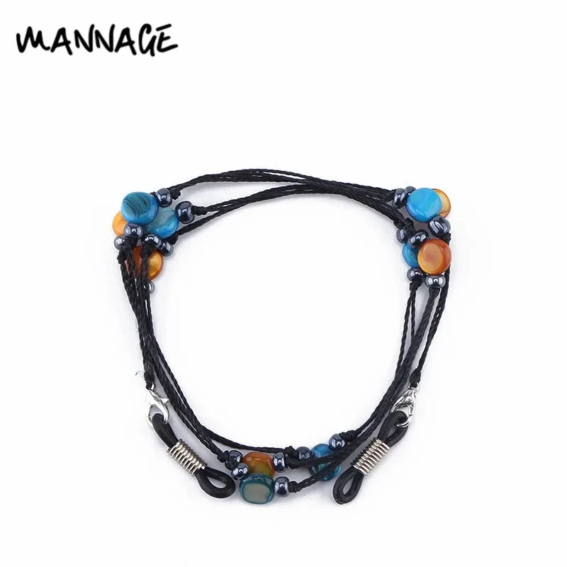 Модная цепочка для очков декоративные ремешки с цветными бусинами нескользящие