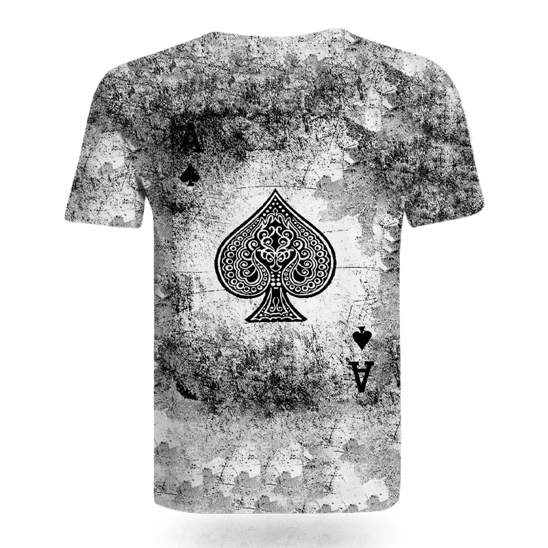 

3D Digital Print T Shirt Men Casual Playing Cards Print T-shirt Couple O-Neck Plus Size Summer New