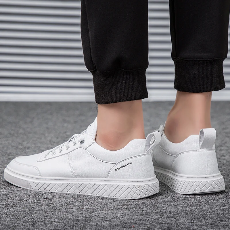 Brand Fashion Casual Leather Shoes Men Sneakers White Male 2019 Korean Version | Обувь