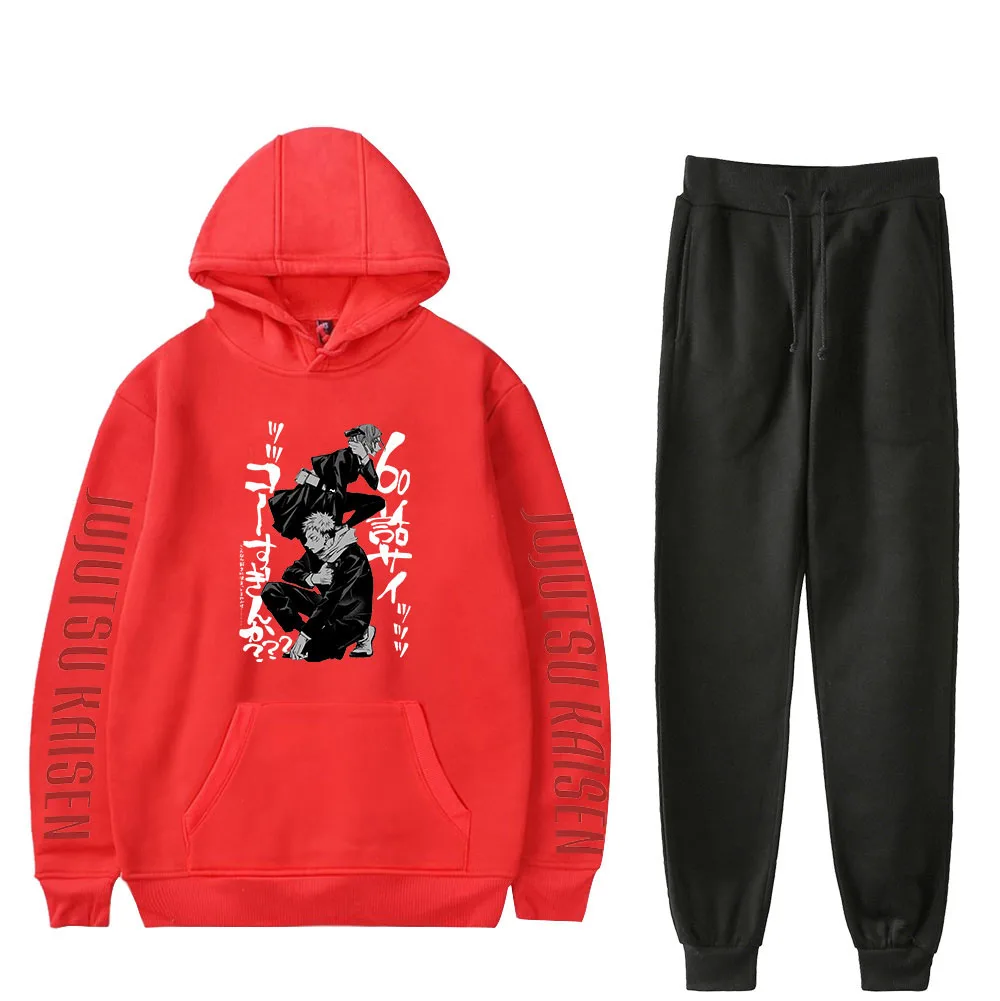 

Jujutsu Kaisen Hoodie Sportsuits Anime Hoodie + Sweatpants Pullovers Regullar Clothing Length Full Sleeve Length Casual Style