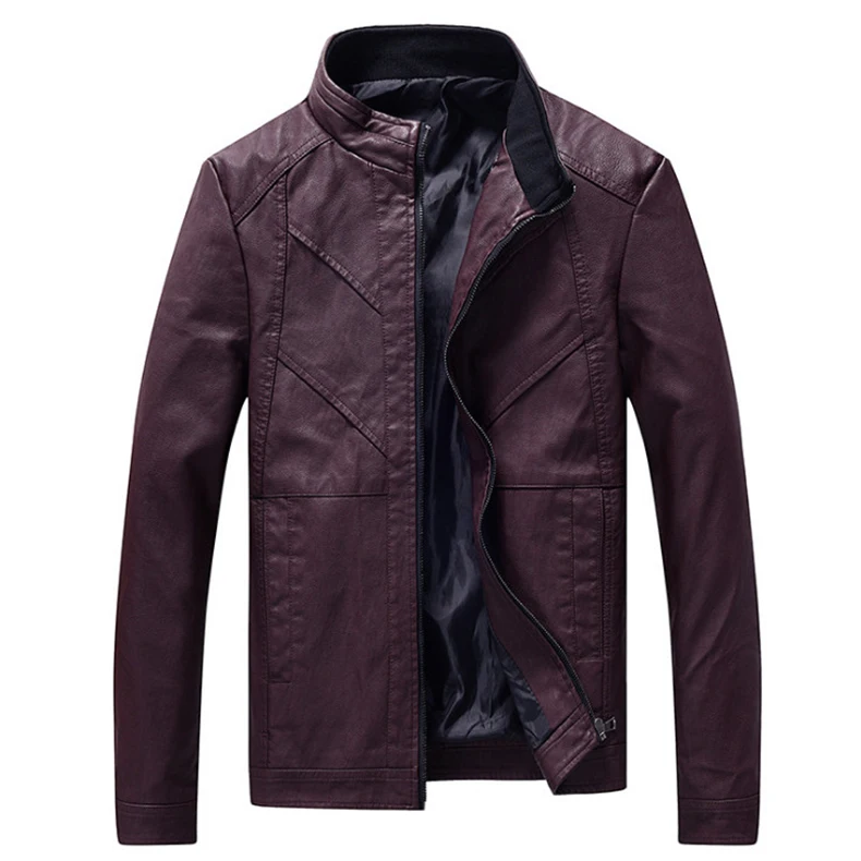 

New Black Leather Jacket Men New Fashion Zipper Slim Fit Motorcycle Leather Jacket Casual PU Coat Jaqueta De Couro Masculina