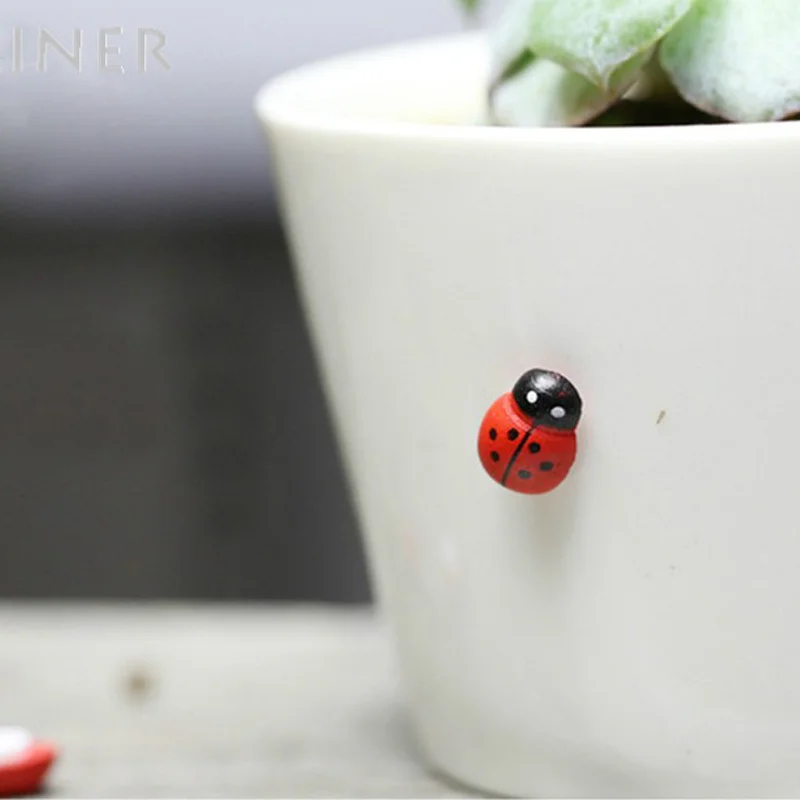 100 шт./пакет окрашенная Божья коровка самоклеящаяся деревянная поделка паста для