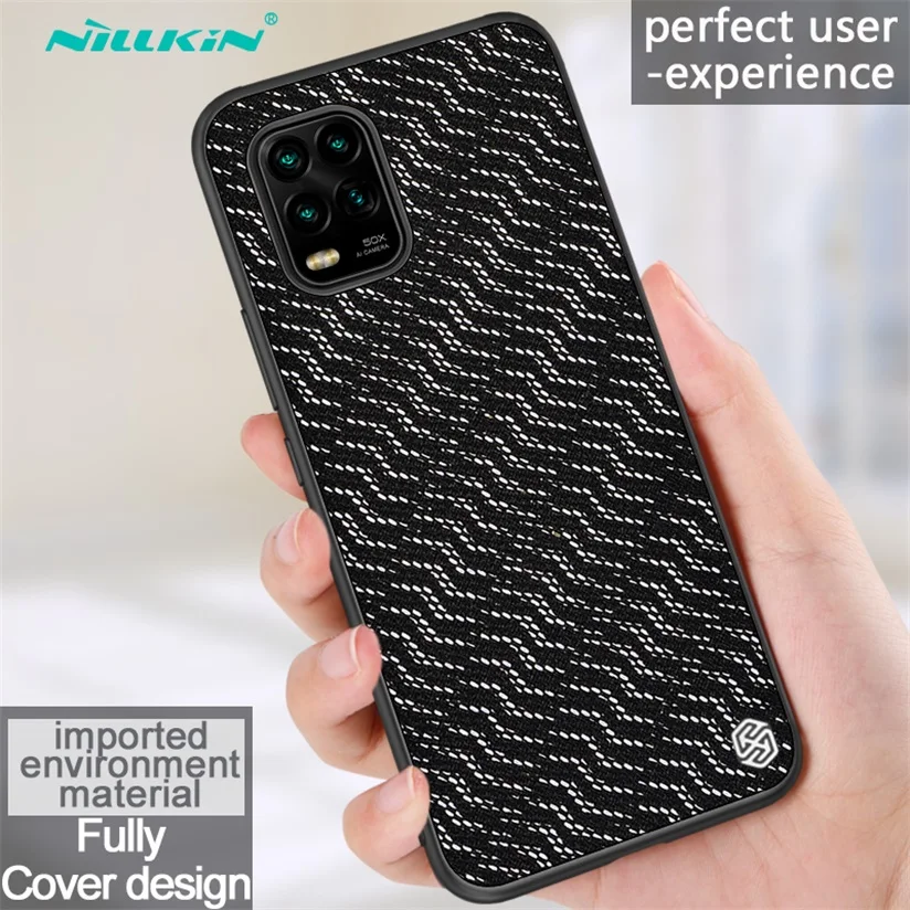 

Cover For Xiaomi Mi 10 Lite 5G Youth 5G Case NILLKIN Twinkle Case polyester mesh Reflective Back Cover for Xiaomi Mi 10 Lite 5G