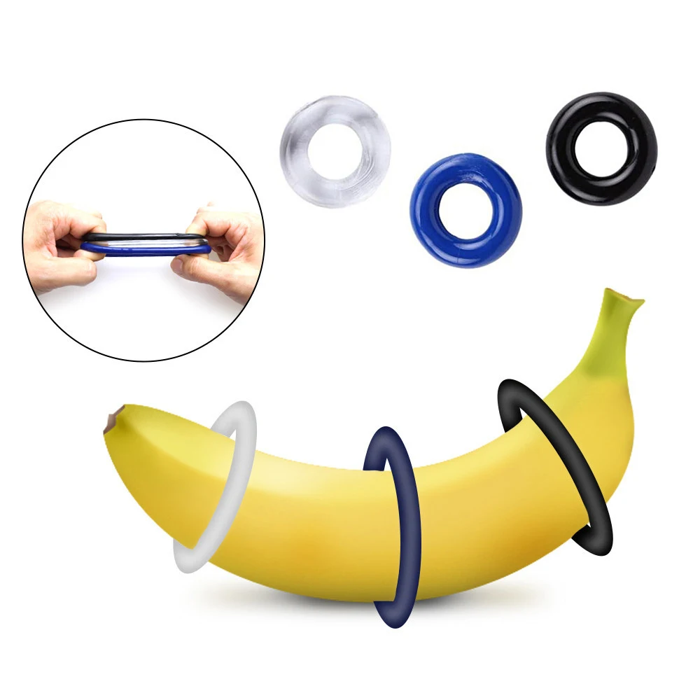 3Pcs Penis Erection Ring Cock Rubber Rings Enlargement Sex Toys for Man Lock Ejaculation Delaying | Красота и здоровье