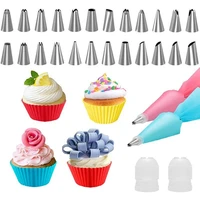 silicone icing piping cream pastry bag non stick cake stainless steel cupcake nozzle kitchen bakeware diy cake decorating tools