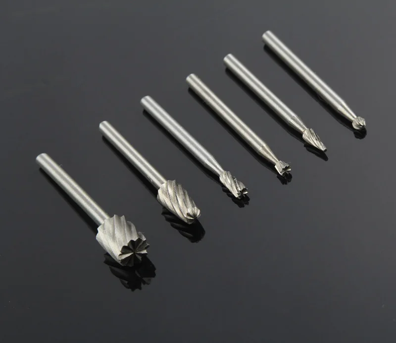 

6pcs/set Woodworking Rotating Wood Engraving Cutter Drill Grinder Carving Bit Burr Set Wood Milling Cutter Rotary Tool