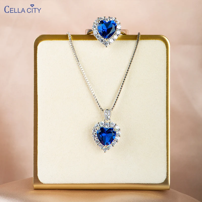 Женский комплект украшений из серебра 925 пробы в форме сердца | Ювелирные наборы