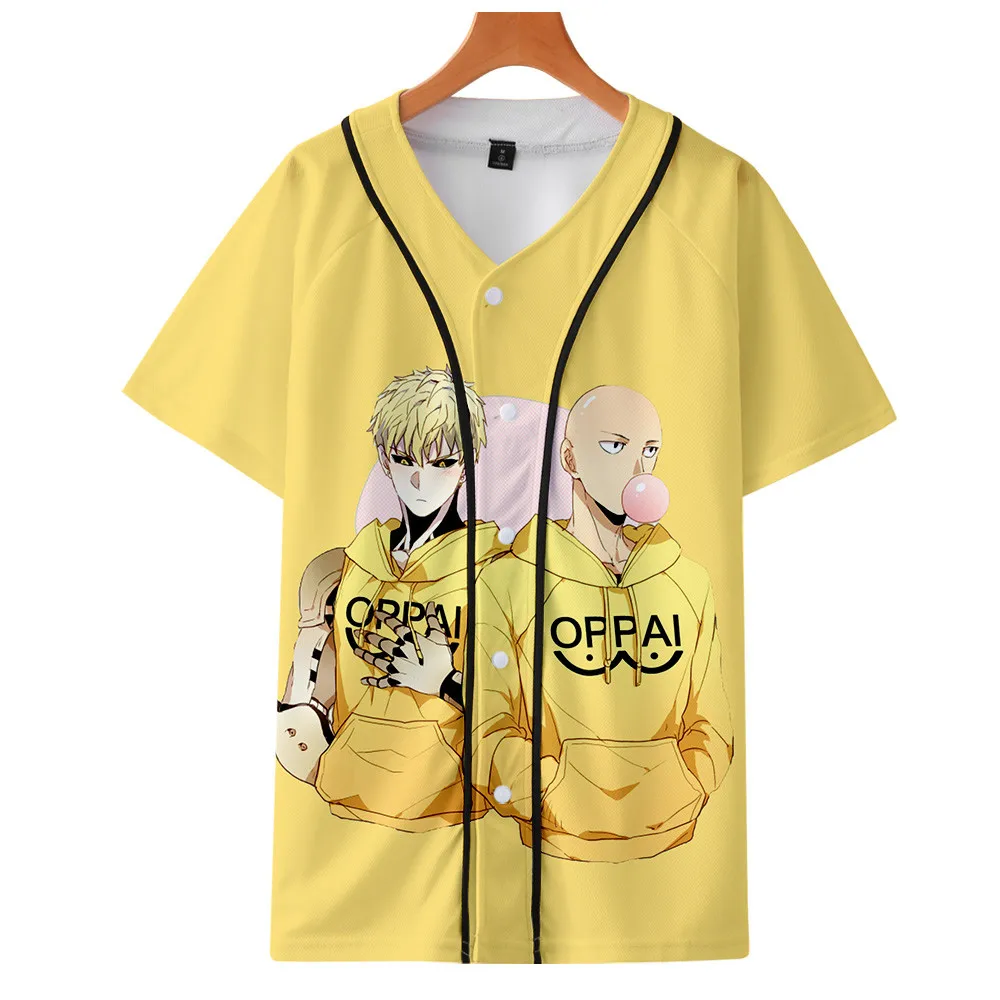 

Fashion One-Punch Man 2nd season baseball 3D printed T-shirt summer men / women Peculiar short-sleeved hip-hop anime V-neck top
