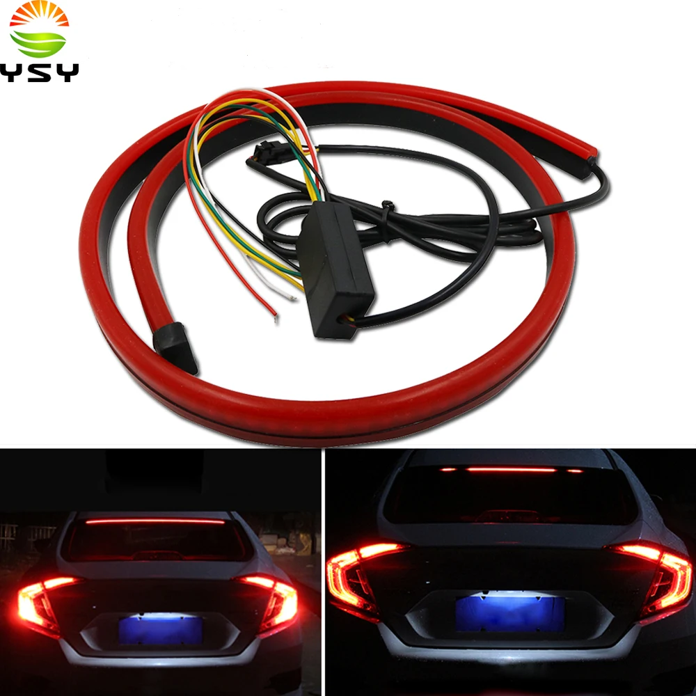 

YSY 100cm Auto High Mount Brake Stop Lights Accessories Car Styling High Additional Brake Lamp Warning Turn Signal LED Strips