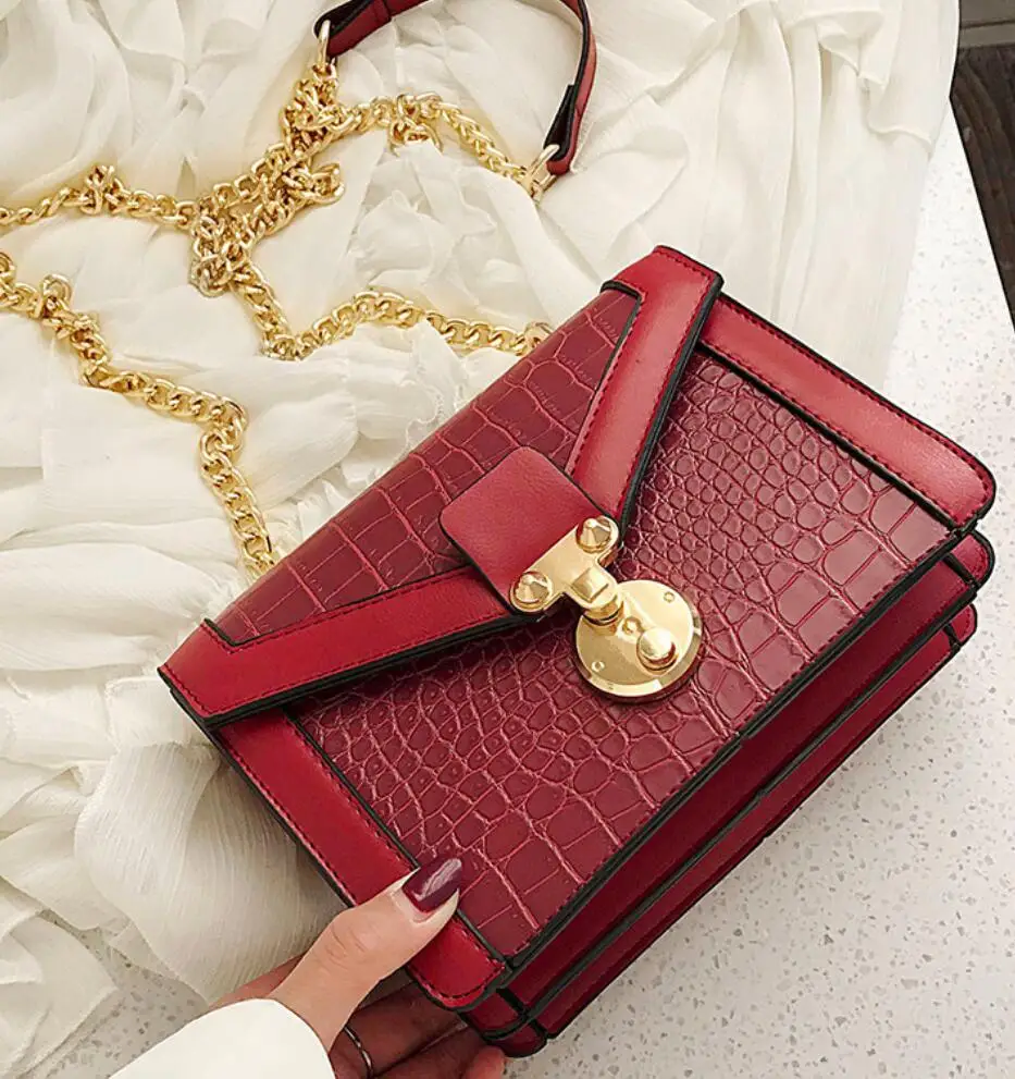 Квадратная сумка Кроссбоди с крокодиловым узором новинка 2020 качественная