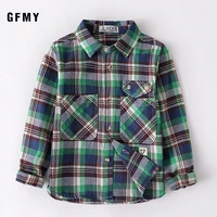 fashoin plaid kids boys shirts cotton long sleeve bow tie baby boy shirts spring autumn children clothes 1 6 years
