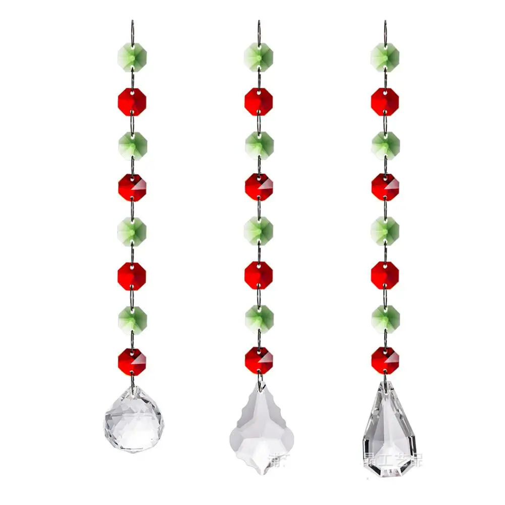 

Camal 1pcs Hanging Octagonal Beads Clear 30mm Crystal Prisms Suncatcher Light String Pendant Home Ornament Chain Chandelier