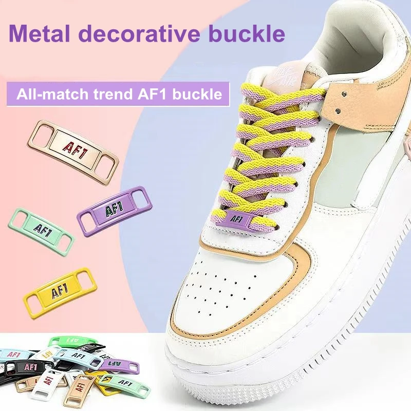 2021NEW Metal Shoelaces Buckle AF1 Shoe Decoration Suitable For All Shoes Sneakers Shoes Accessories Flat Shoelace Buckle1 Pair