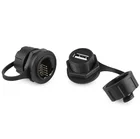 USB 2,0 IP68 водонепроницаемый разъем, промышленный M20 USB тип A Разъем Мама на 5-контактный штекер, Панельное крепление с водонепроницаемойпылезащитной крышкой