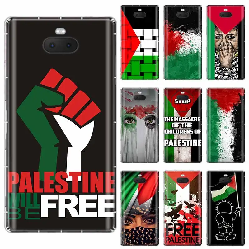 Прозрачный силиконовый чехол из ТПУ с флагом Палестины для Sony Xperia X XA XA1 XA2 XA3 XZ XZ1 XZ2