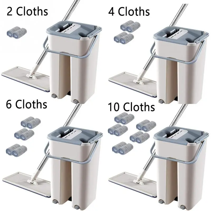 Плоская выдавливаемая Волшебная Автоматическая швабра и ведро избегайте мытья рук из микрофибры салфетка