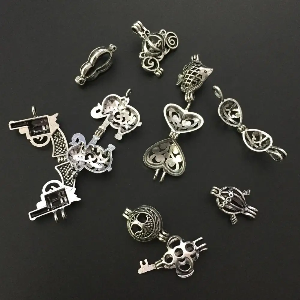 10 шт. Подвески античные серебряные маленькие смешанные бусины в форме