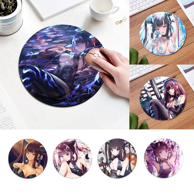

YNDFCNB Fate FGO Yang Guifei под заказ игровой коврик для мыши для ноутбука Удобный круглый коврик для мыши, настольный DIY Настольный коврик