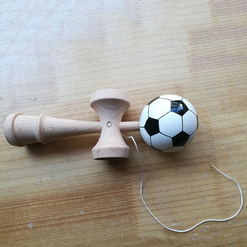 Профессиональный 18 см ПУ краска деревянный Kendama меч шары футбол шаблон умелое
