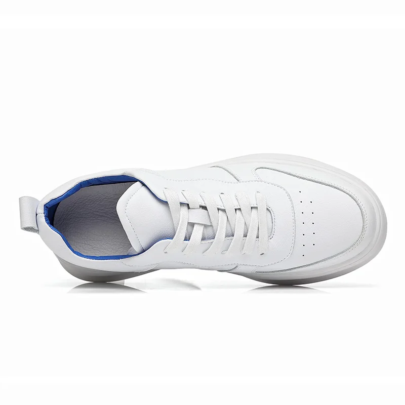 Мужские Белые Спортивные кроссовки из натуральной кожи мужская повседневная