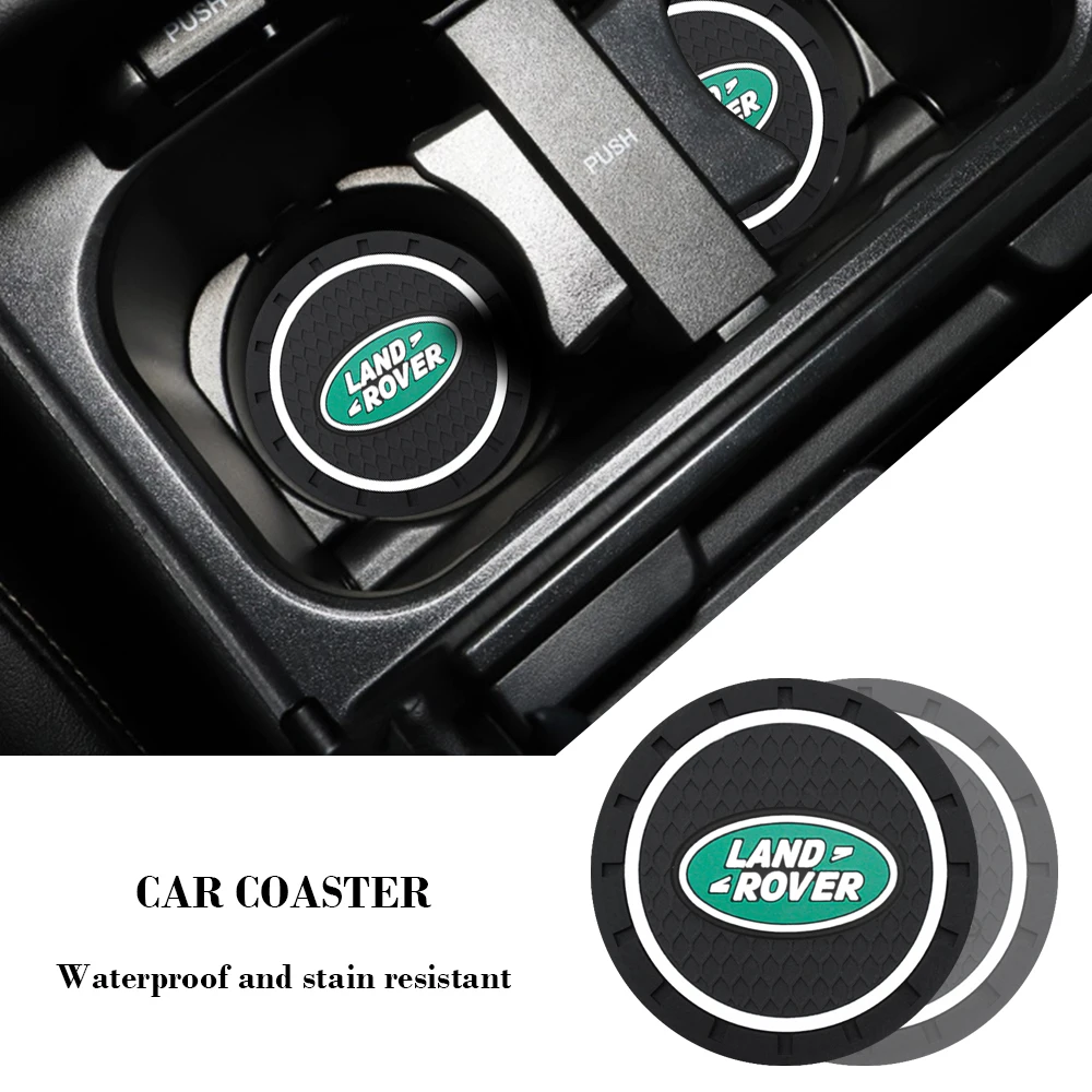 

2pcs Car Coaster Water Cup Slot Non-Slip Mat Silica gel Pad Cup Holder Mat For Land Rover Range Rover Sport Evoque Discovery 3 4