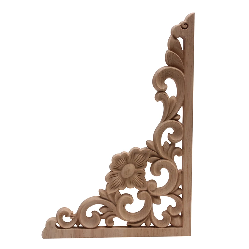 Новые деревянные фигурки накладка аппликация деревянная Декаль резным декором в