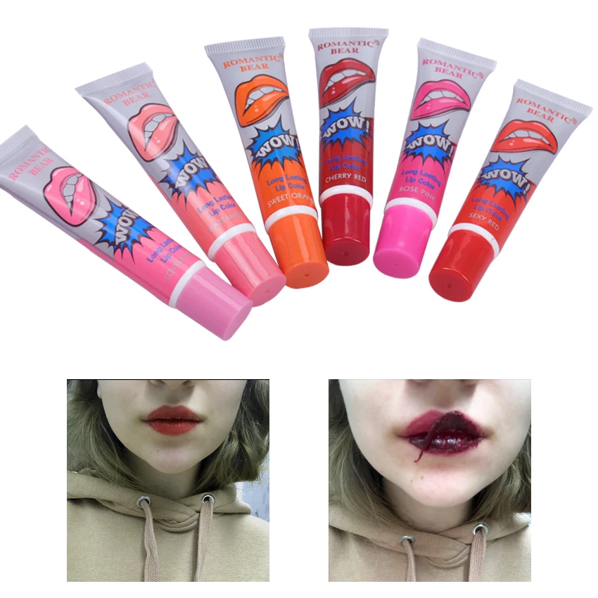 

6 Colors Peel Off Liquid Lipstick Waterproof Long Lasting Lip Gloss Mask Moisturizer Makeup Tear Pull Lip Lint Cosmetics