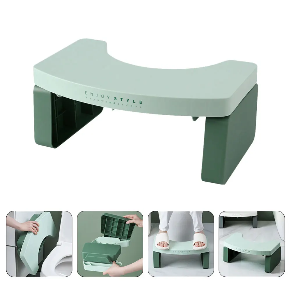 

1Pc Anti-slip Durable Toilet Chair Heighten Squatting Stool Home Supply (Green)