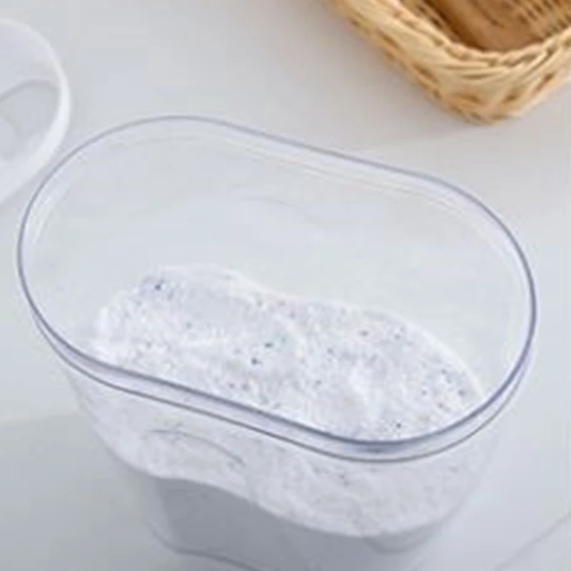 Household with Lid Laundry Detergent Box Creative Transparent Container Storage Tank Laundry Powder Barrel