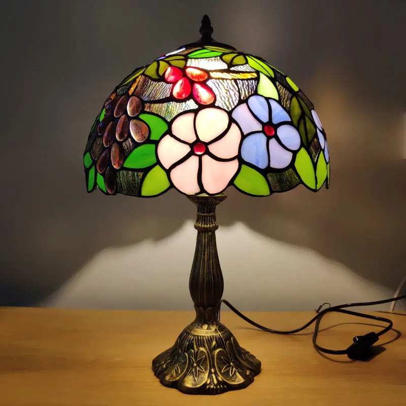 Витражные стеклянные настольные лампы Tiffany для гостиной спальни прикроватная