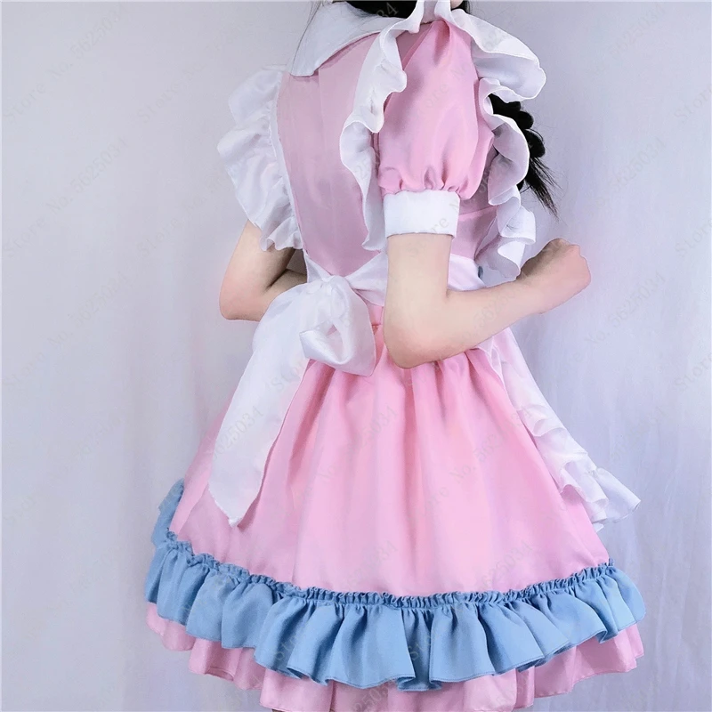 

Anime Kawaii Pink Lolita Dress Sexy French Maid Apron Cosplay Costume Girls Women Party Role Play Dress Up Cafe Waitress Outfit