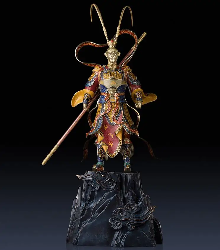 42.5 Inches China Cloisonne 24K Gold Red Copper Monkey King Sun Wu kong Statue Bring Good Luck Wealth Home Craft Gift Sculpture - купить по