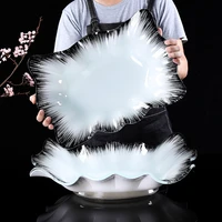 glass sashimi special plate platter rectangular large high end seafood pose plate salmon ice plate creative plate