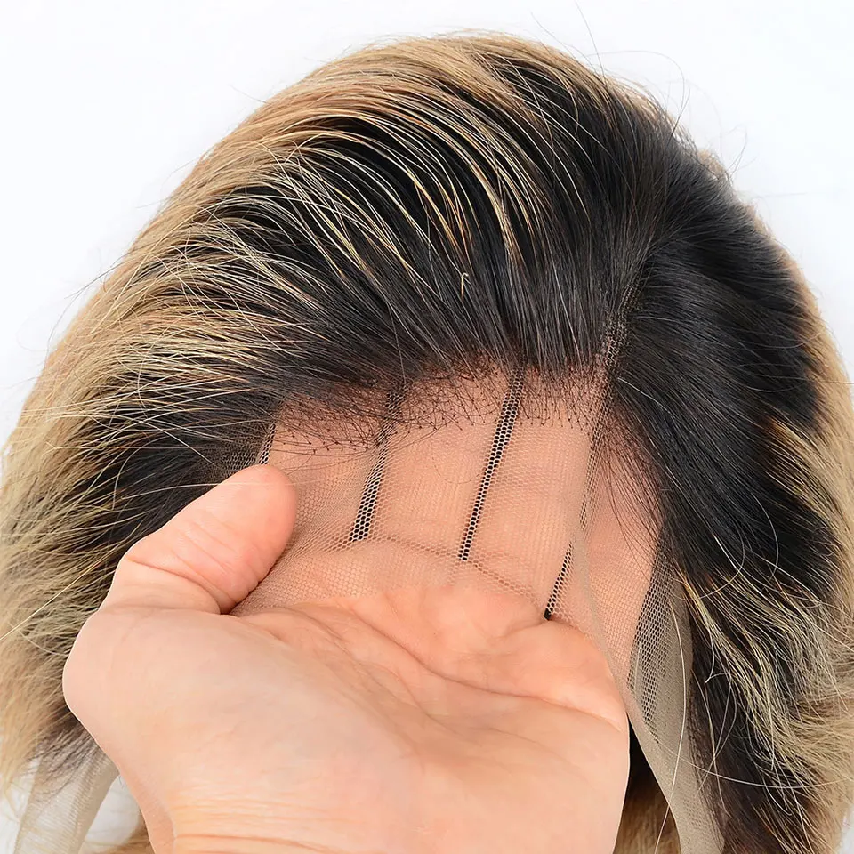 YVONNE дизайн натуральный цвет Ombre Pixie Cut Короткие парики бразильский Remy кружева передние человеческие волосы парики прямые 8 дюймов
