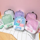 Прозрачные рюкзаки для женщин в стиле Харадзюку, сумки с бантиками, школьные ранцы для девочек-подростков, дизайнерская сумка для книг